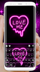 اسکرین شات برنامه Neon Love Me Keyboard Theme 1