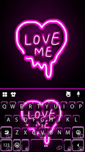اسکرین شات برنامه Neon Love Me Keyboard Theme 5