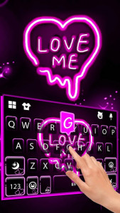 اسکرین شات برنامه Neon Love Me Keyboard Theme 3