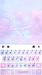 اسکرین شات برنامه Neon Pastel Heart Keyboard Theme 5