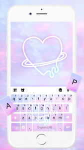 اسکرین شات برنامه Neon Pastel Heart Keyboard Theme 1