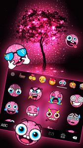 اسکرین شات برنامه Neon Pink Galaxy Keyboard Theme 3