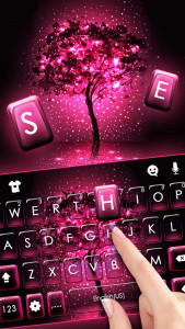 اسکرین شات برنامه Neon Pink Galaxy Keyboard Theme 2
