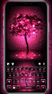 اسکرین شات برنامه Neon Pink Galaxy Keyboard Theme 1