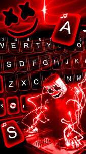 اسکرین شات برنامه Neon Red Cool Dj Keyboard Theme 2