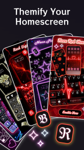 اسکرین شات 2 برنامه Neon Red Heartbeat Theme