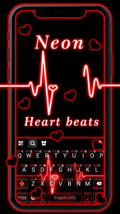 اسکرین شات برنامه Neon Red Heartbeat Theme 1
