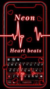 اسکرین شات 1 برنامه Neon Red Heartbeat Theme