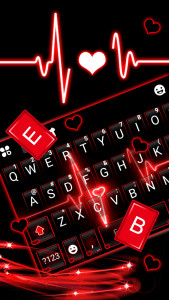 اسکرین شات 2 برنامه Neon Red Heartbeat Theme