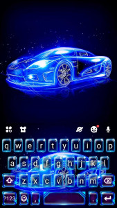 اسکرین شات برنامه Neon Sports Car Keyboard Theme 5