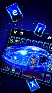 اسکرین شات برنامه Neon Sports Car Keyboard Theme 2