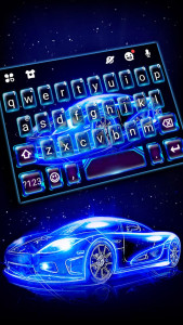 اسکرین شات برنامه Neon Sports Car Keyboard Theme 1