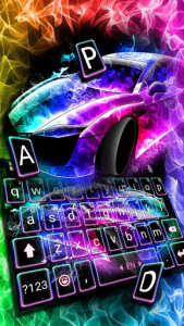اسکرین شات برنامه Color flame Sports Car Keyboard 2