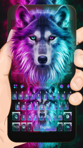 اسکرین شات برنامه Neon Wolf New Keyboard Theme 1