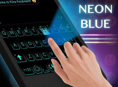 اسکرین شات برنامه Neon Blue Keyboard Theme 4