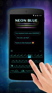 اسکرین شات برنامه Neon Blue Keyboard Theme 3