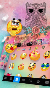 اسکرین شات برنامه Colorful Owl Keyboard Theme 3