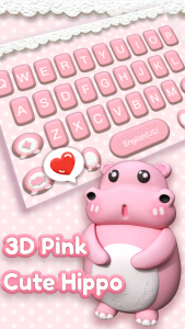 اسکرین شات برنامه 3D Pink Cute Hippo Theme 1