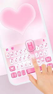اسکرین شات برنامه Pastel Pink Heart Keyboard Theme 1