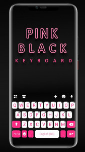 اسکرین شات برنامه Pink Black Chat Keyboard Theme 1