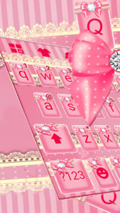 اسکرین شات برنامه Pink Bowknot Lace Keyboard Theme 2