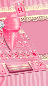اسکرین شات برنامه Pink Bowknot Lace Keyboard Theme 3