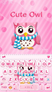 اسکرین شات برنامه Pink Cute Owl Keyboard Theme 1