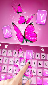 اسکرین شات برنامه Pink Dreamy Butterflies Keyboa 2