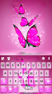 اسکرین شات برنامه Pink Dreamy Butterflies Keyboa 5
