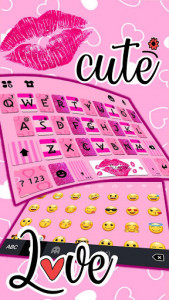 اسکرین شات برنامه Pink Girly Love Keyboard Theme 3