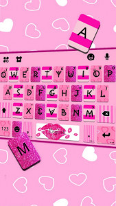 اسکرین شات برنامه Pink Girly Love Keyboard Theme 2