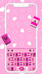 اسکرین شات برنامه Pink Girly Love Keyboard Theme 1