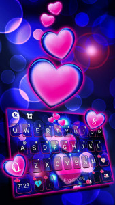 اسکرین شات برنامه Pink Glow Hearts Keyboard Theme 2