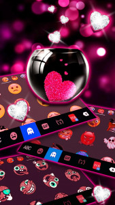 اسکرین شات 4 برنامه Pink Heart Glass Keyboard Theme
