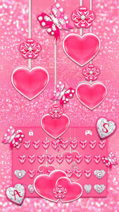 اسکرین شات برنامه Pink Hearts Keyboard Theme 2