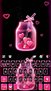 اسکرین شات برنامه Pink Love Neon Keyboard Theme 5