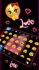 اسکرین شات برنامه Pink Love Neon Keyboard Theme 3