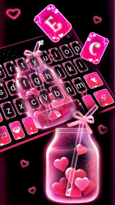اسکرین شات برنامه Pink Love Neon Keyboard Theme 2