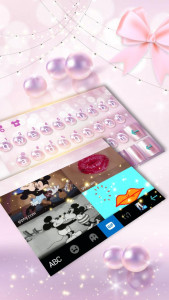 اسکرین شات برنامه Pink Luxury Pearl Keyboard Theme 4