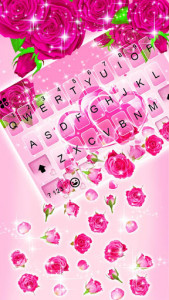 اسکرین شات برنامه Pink Roses Gravity Keyboard Background 2
