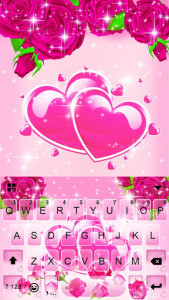 اسکرین شات برنامه Pink Roses Gravity Keyboard Background 5