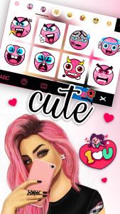 اسکرین شات برنامه Pink Selfie Girl Keyboard Back 3