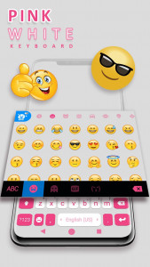 اسکرین شات برنامه Pink White Chat Keyboard Theme 3