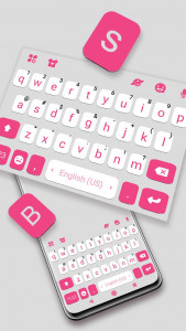 اسکرین شات برنامه Pink White Chat Keyboard Theme 2