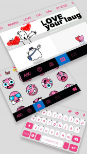 اسکرین شات برنامه Pink White Chat Keyboard Theme 4