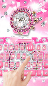 اسکرین شات برنامه Lux Pink Watch Keyboard Theme 1