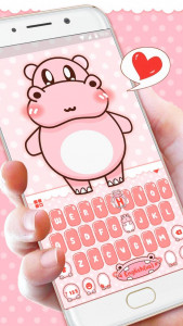 اسکرین شات برنامه Pink Cute Hippo Theme 3