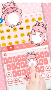 اسکرین شات برنامه Pink Cute Hippo Theme 4