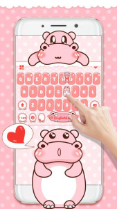 اسکرین شات برنامه Pink Cute Hippo Theme 2