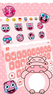 اسکرین شات برنامه Pink Cute Hippo Theme 5
